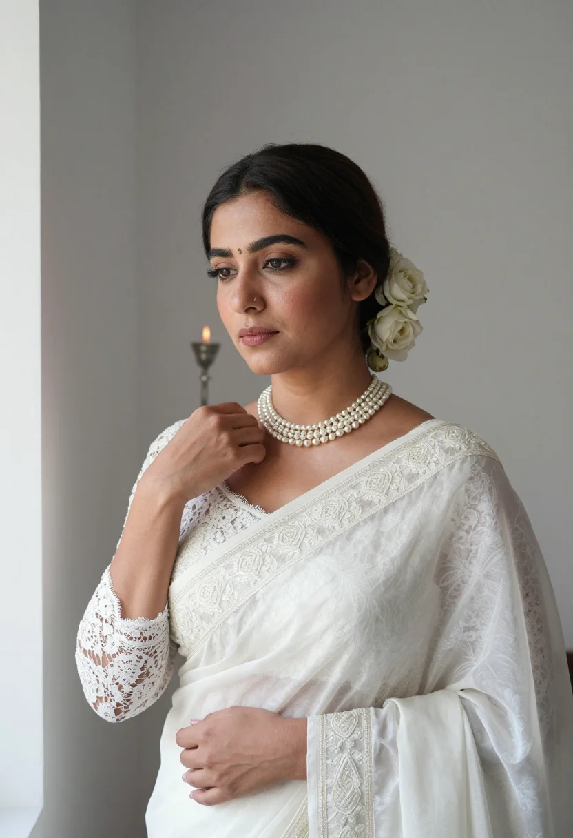 AI parsi gara sample — portrait of a woman, waist-up close portrait of a Parsi woma
