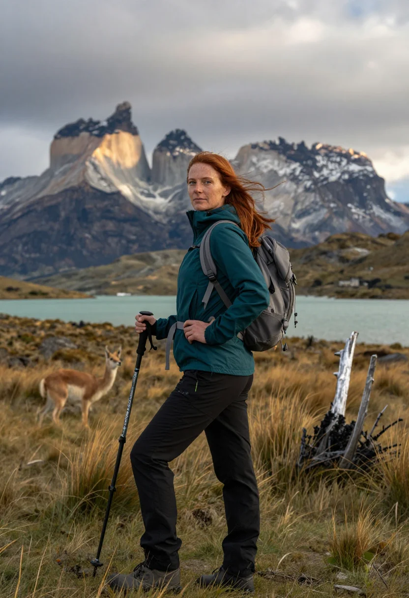 AI patagonia sample — three-quarter-length portrait of a Western European woman wi