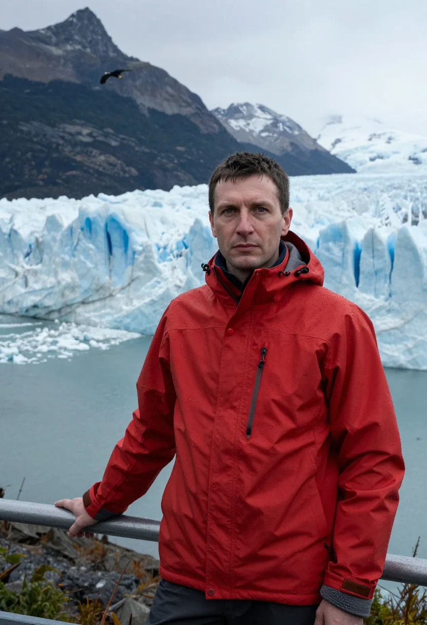 AI patagonia sample — half-length three-quarter portrait of a Western European man