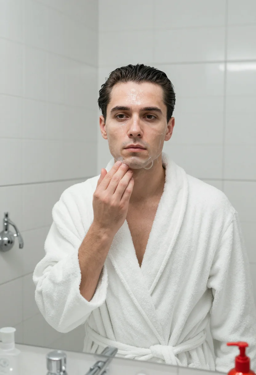 AI patrick bateman sample — portrait of a man, tight head-and-shoulders portrait of a We