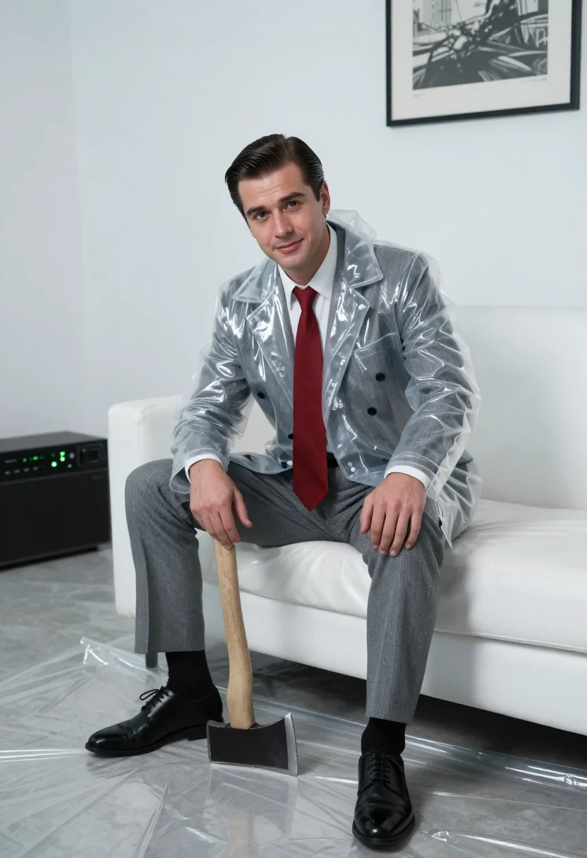 AI patrick bateman sample — portrait of a man, three-quarter-length portrait of a Wester