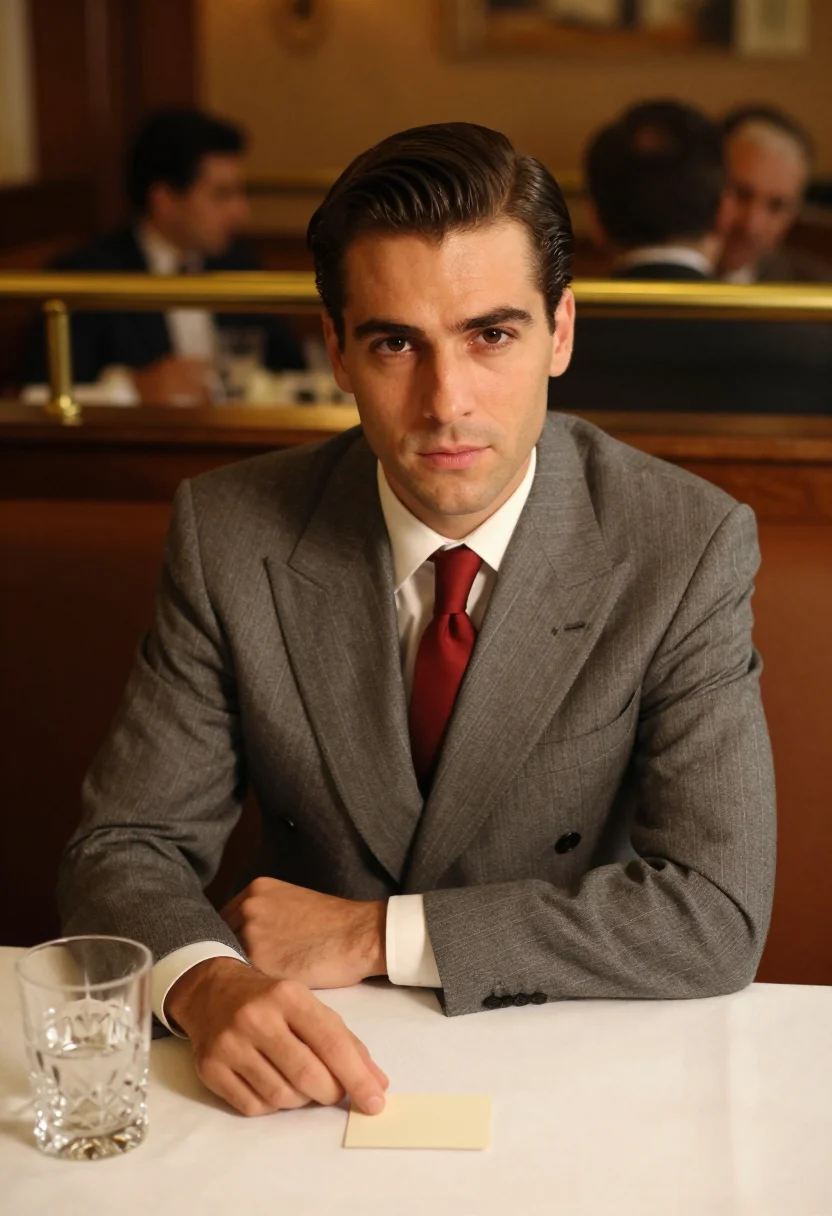 AI patrick bateman sample — portrait of a man, close half-length portrait of a Western-E