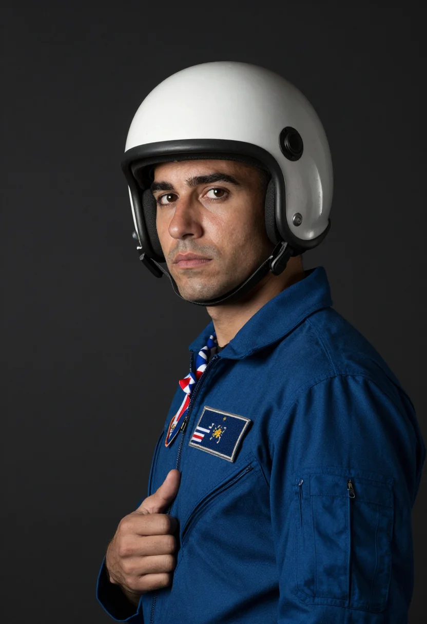AI patrouille de france sample — portrait of a man, chest-up portrait of a Western-European m