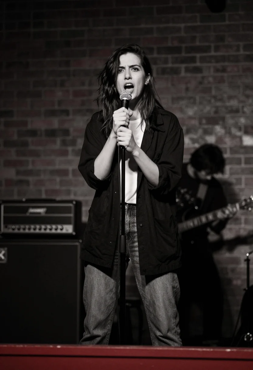 AI patti smith sample — portrait of a woman, three-quarter-length portrait of a woma