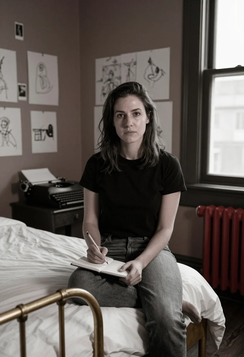 AI patti smith sample — portrait of a woman, three-quarter-length portrait of a woma