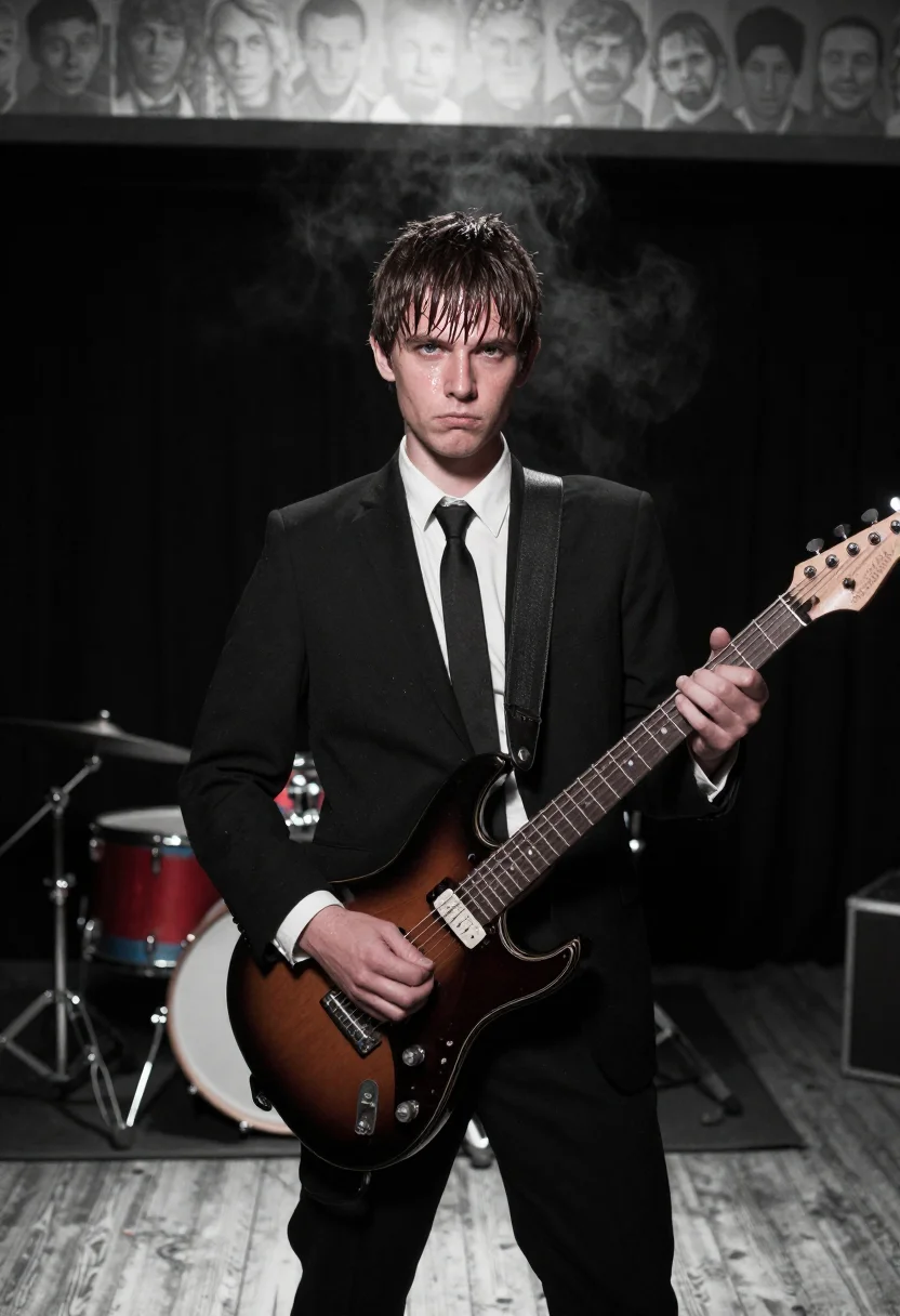 AI paul weller sample — portrait of a man, close half-length portrait of a Western-E