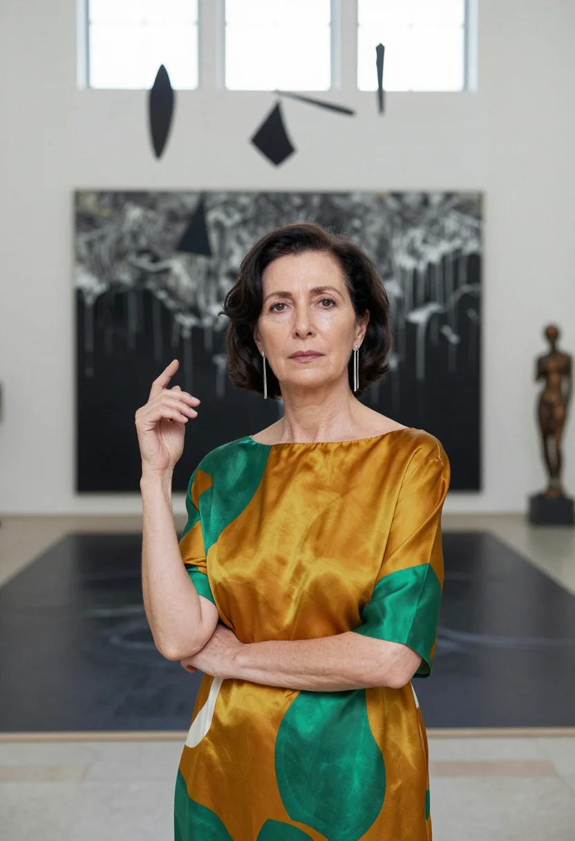 AI peggy guggenheim sample — portrait of a woman, close three-quarter portrait of a Weste