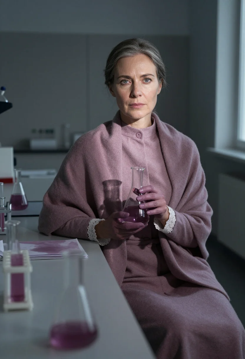 AI perkin mauve sample — portrait of a woman, a woman in her forties with warm ivory