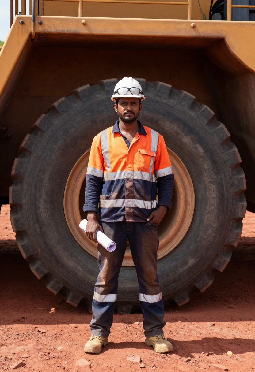 AI perth fifo sample — portrait of a man, full-length portrait of a South-Asian man