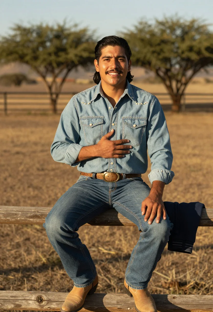 AI peso pluma corridos sample — portrait of a man, close half-length portrait of a Mexican m