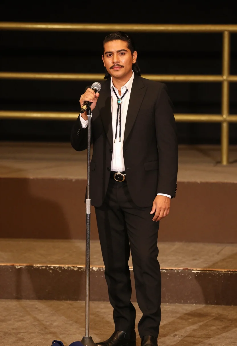 AI peso pluma corridos sample — portrait of a man, half-length portrait of a Mexican man wit