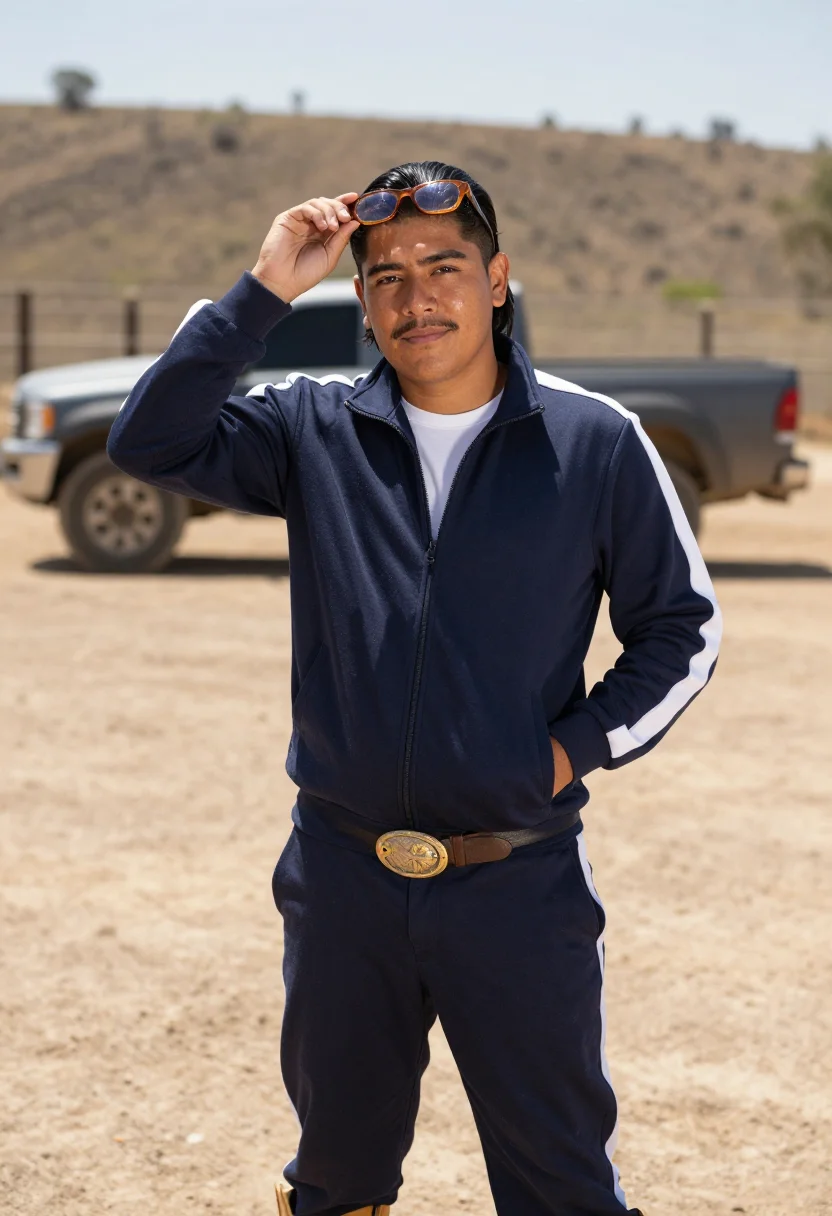 AI peso pluma corridos sample — portrait of a man, close half-length portrait of a Mexican m