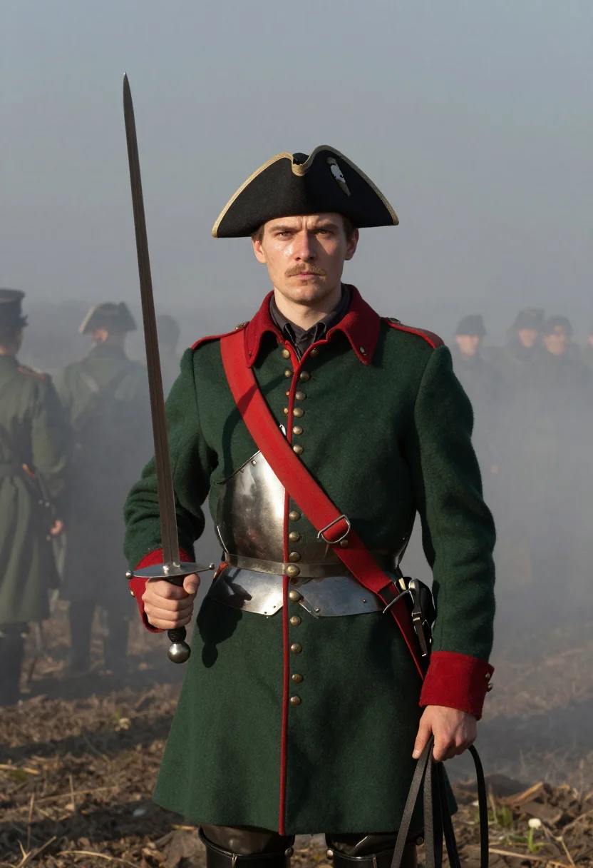 AI peter the great sample — portrait of a man, chest-up portrait of a very tall Russian