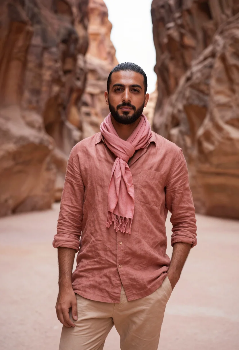 AI petra november rose sample — portrait of a man, half-length portrait of a Jordanian man i