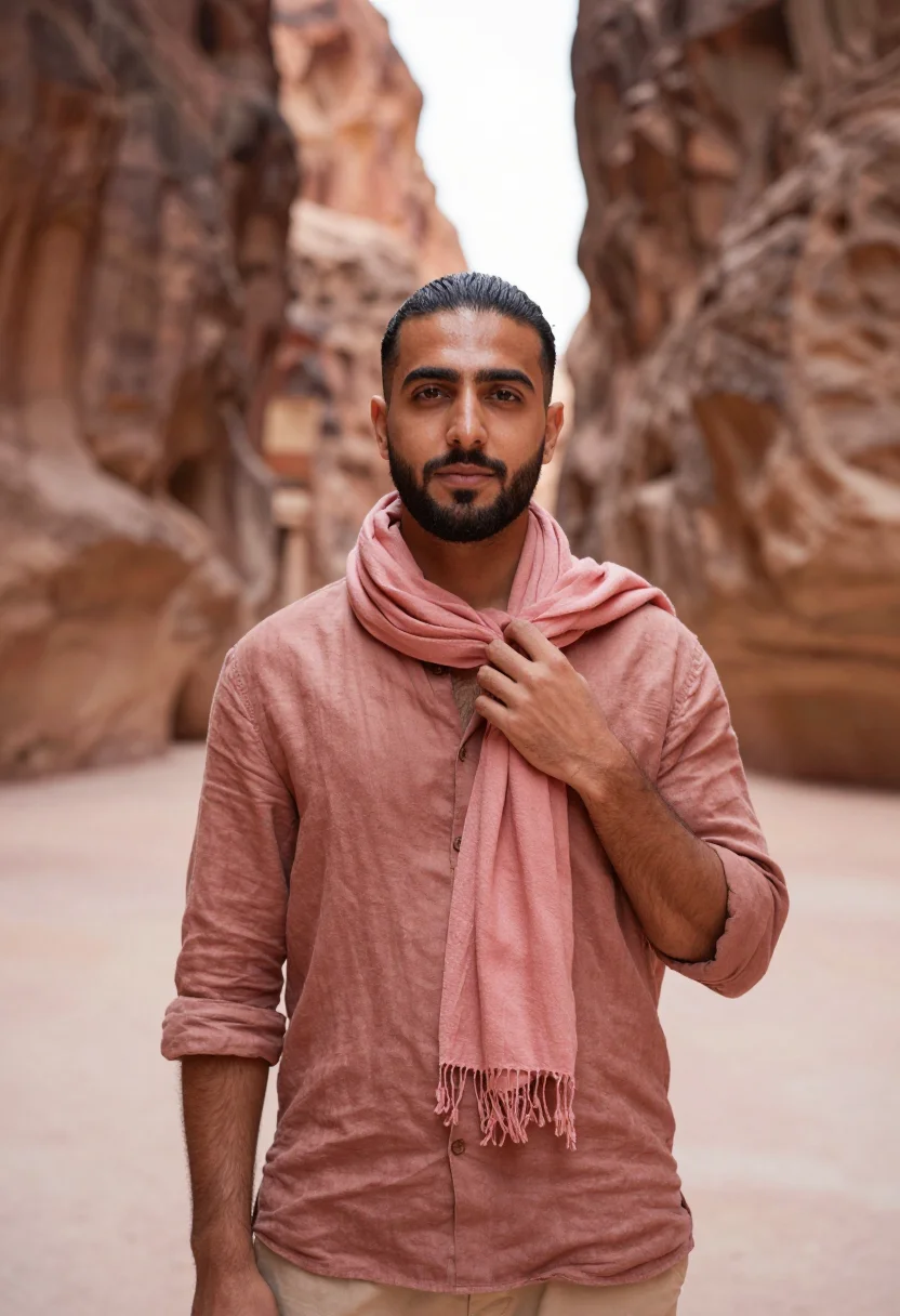 AI petra november rose sample — portrait of a man, chest-up portrait of a Jordanian man in h