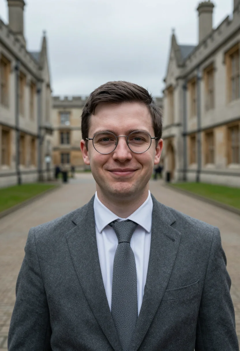 AI phd viva november grey sample — portrait of a man, framed tight, head and shoulders, the bod