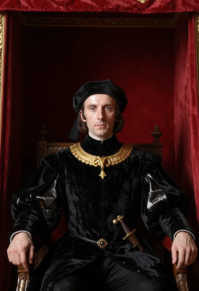 AI philippe le bon sample — portrait of a man, chest-up portrait of a Western-European m