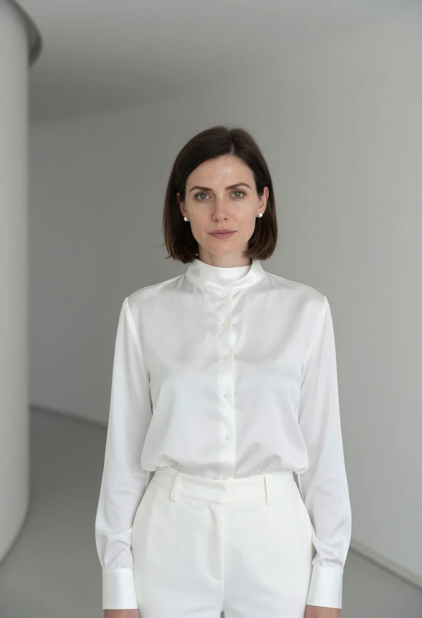 AI pianist elbphilharmonie white sample — portrait of a woman, head-and-shoulders portrait of a pianis