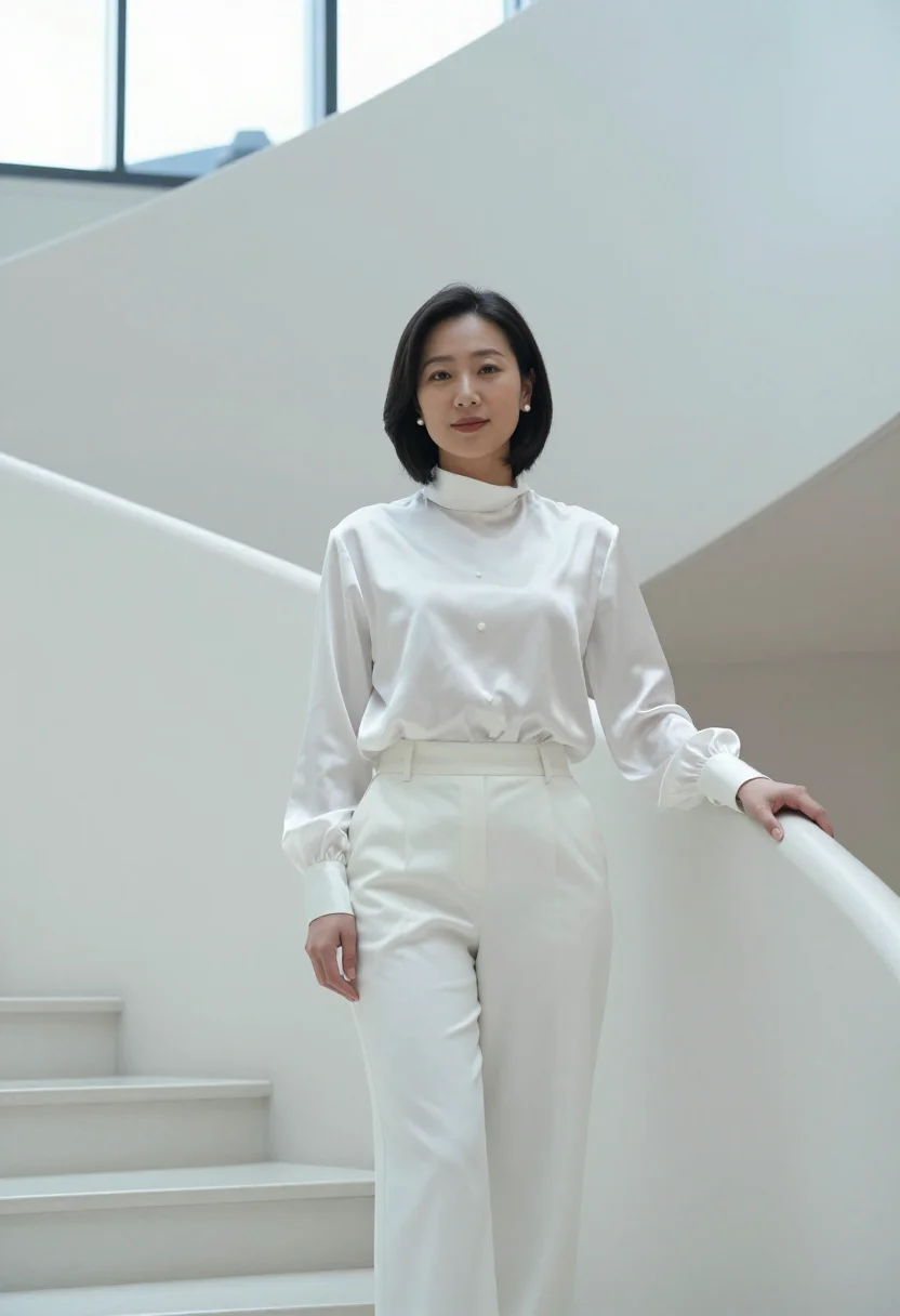 AI pianist elbphilharmonie white sample — portrait of a woman, half-length portrait of a pianist, a Ko