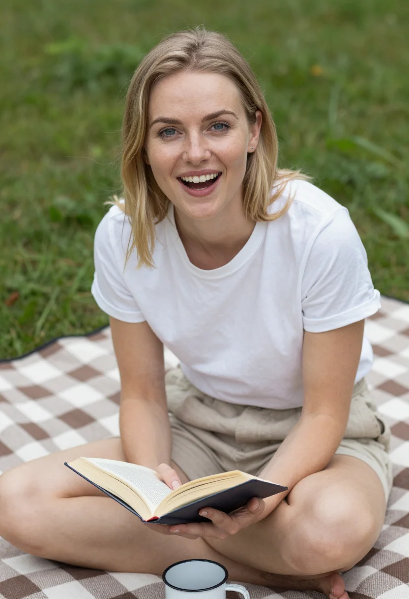 AI picnic blanket sample — portrait of a woman, close half-length portrait of a woman i