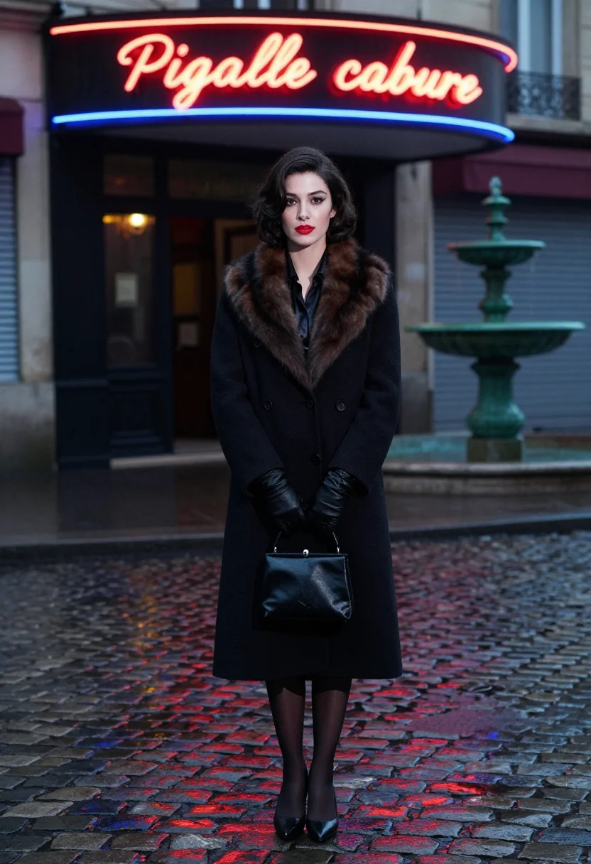 AI pigalle noir sample — portrait of a woman, full-height portrait of a French woman