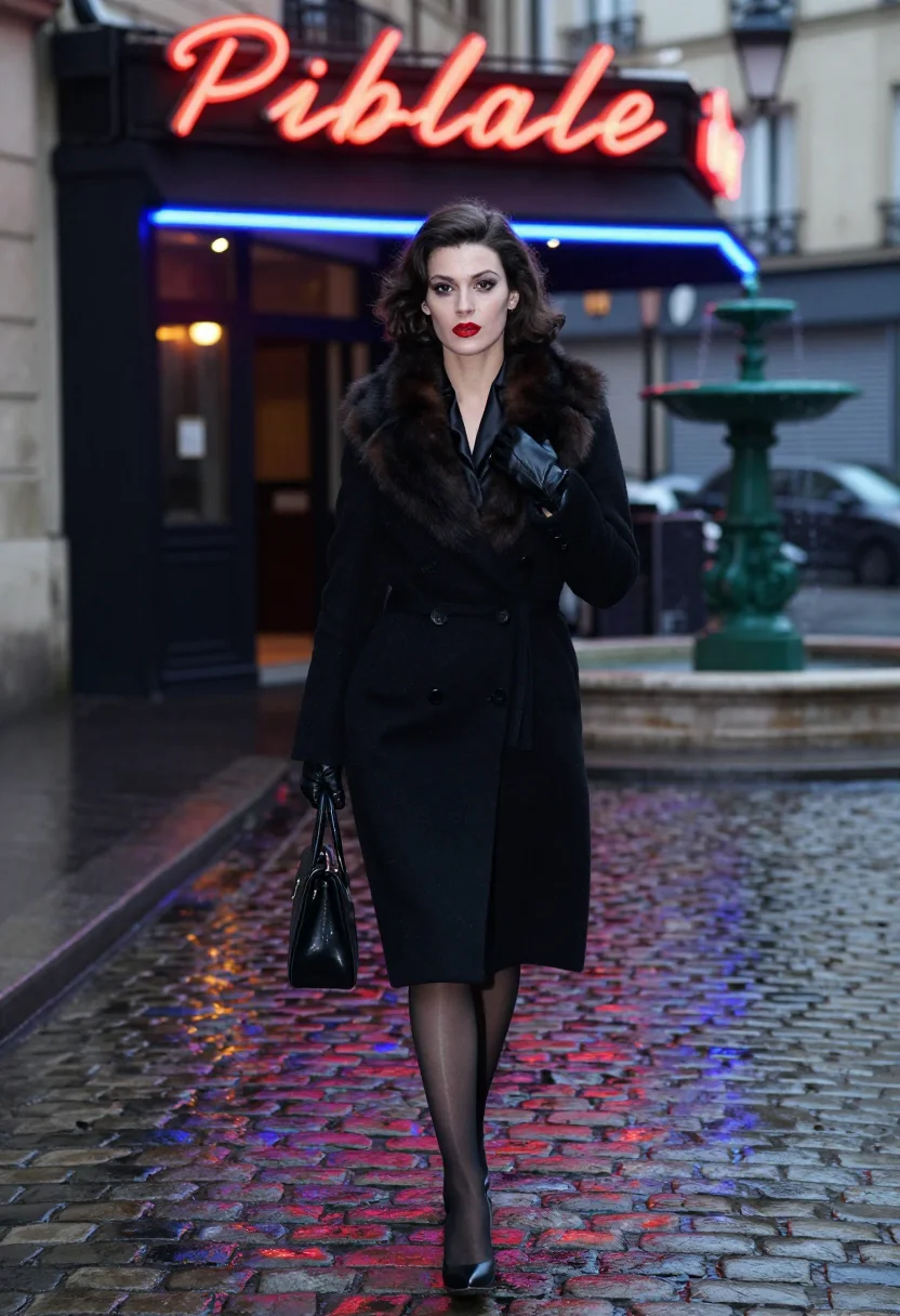 AI pigalle noir sample — portrait of a woman, three-quarter-length portrait of a Fren