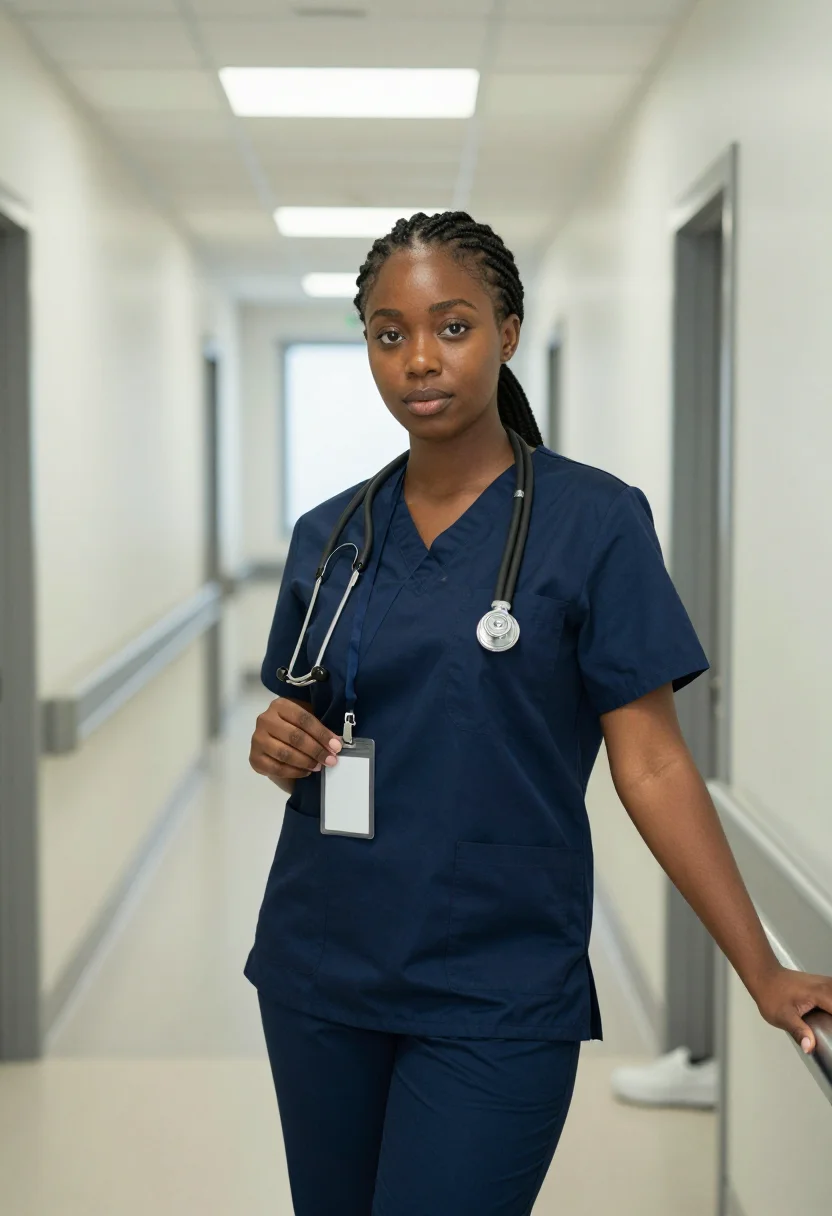 AI pinning ceremony sample — portrait of a woman, chest-up portrait of a Black woman in h