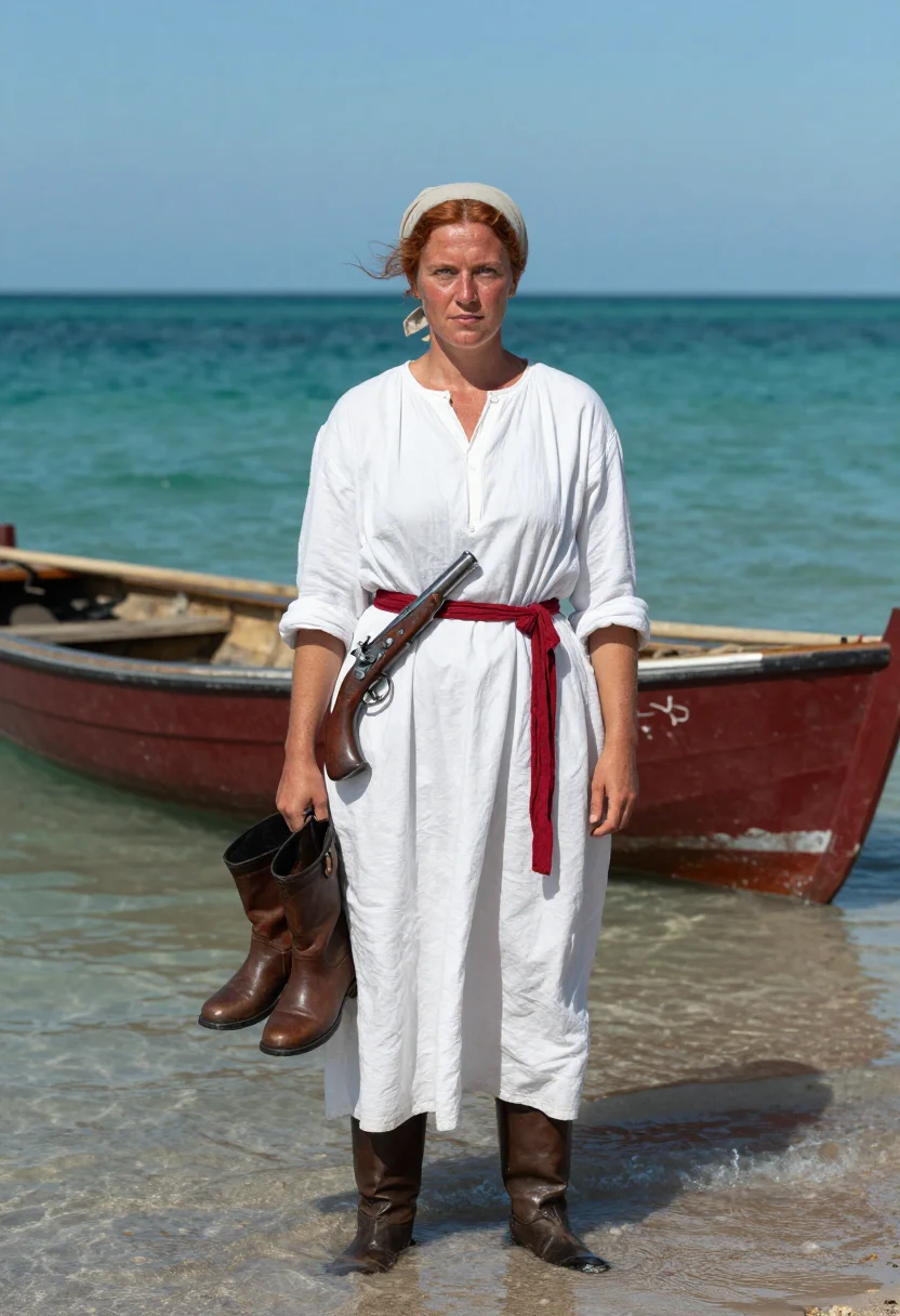 AI pirate queen sample — portrait of a woman, full-length portrait of an Irish woman