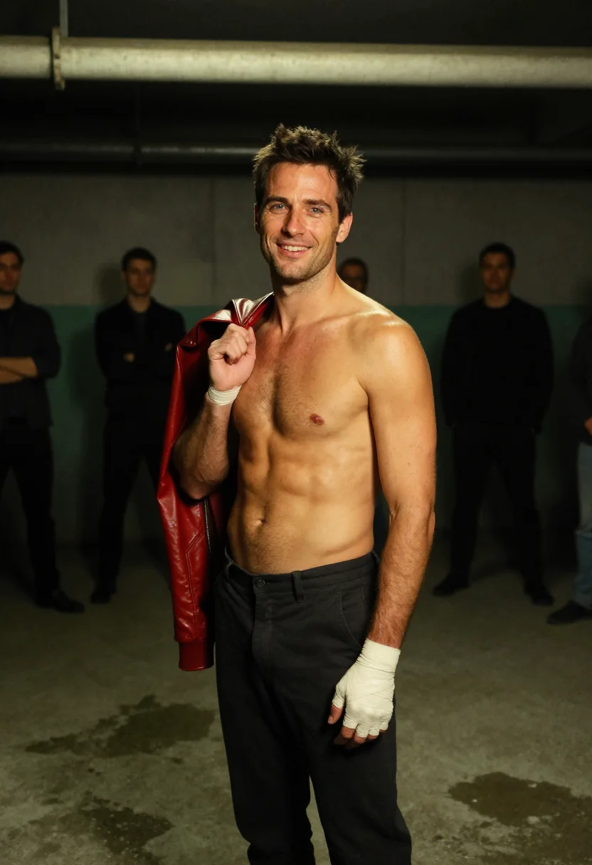AI pitt fight club sample — portrait of a man, three-quarter-length portrait of a Wester