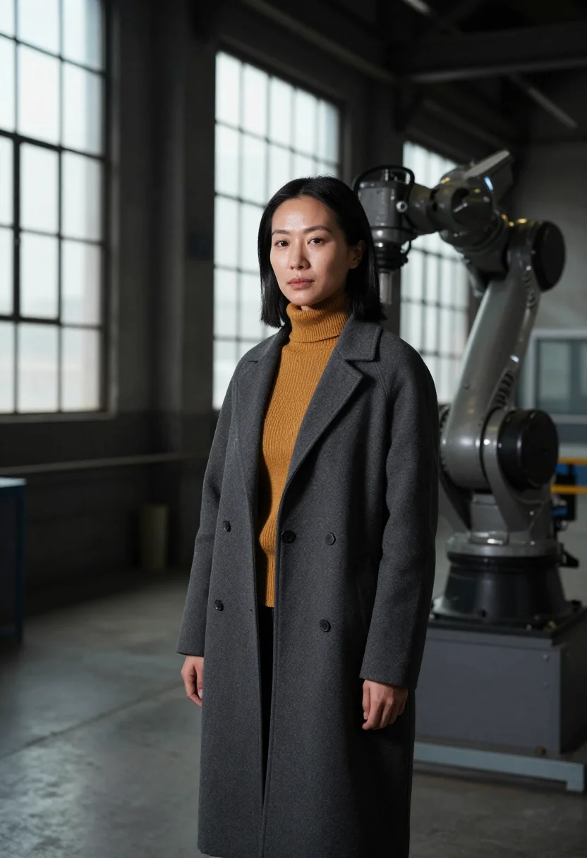AI pittsburgh robotics bridge gold sample — portrait of a woman, half-length portrait of a Chinese-Ameri