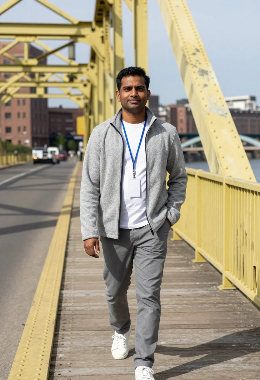 AI pittsburgh robotics sample — portrait of a man, three-quarter-length portrait of an India