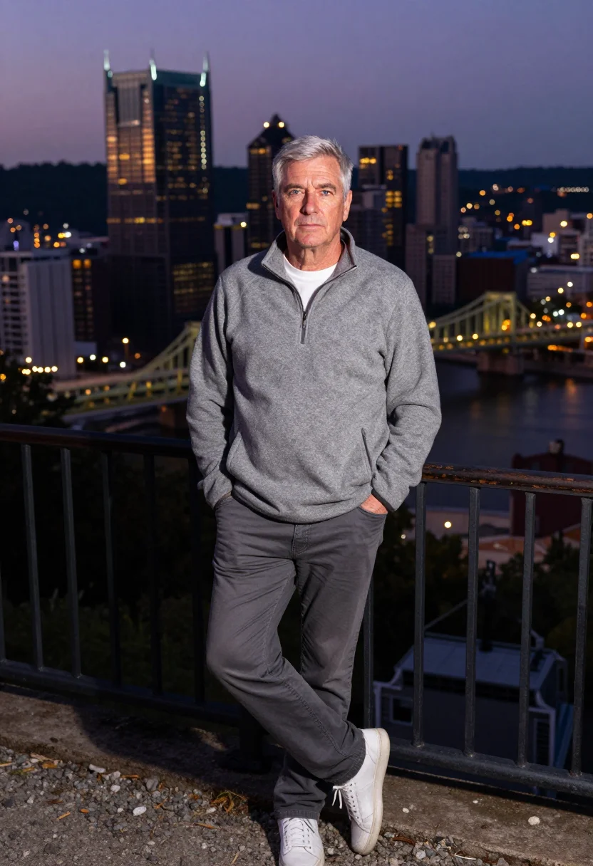 AI pittsburgh robotics sample — portrait of a man, three-quarter-length portrait of a Wester