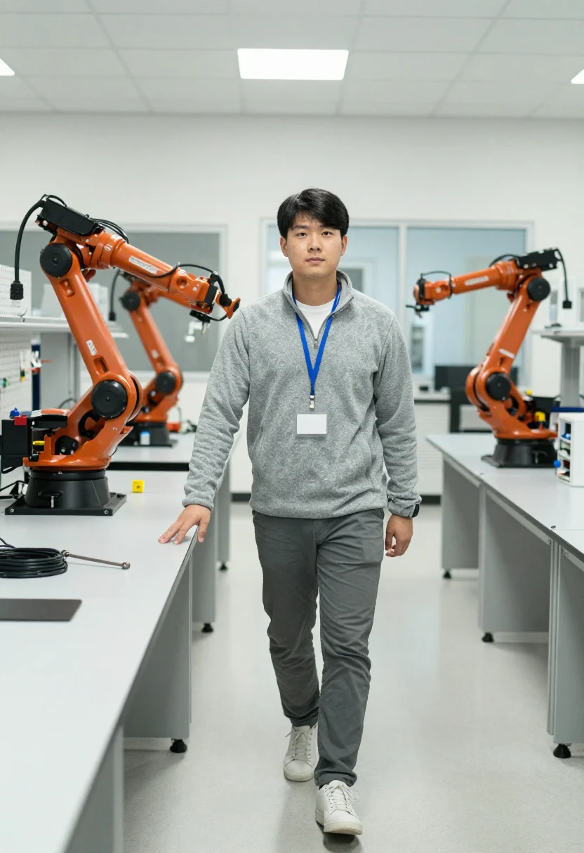 AI pittsburgh robotics sample — portrait of a man, full-length portrait of a Korean-American