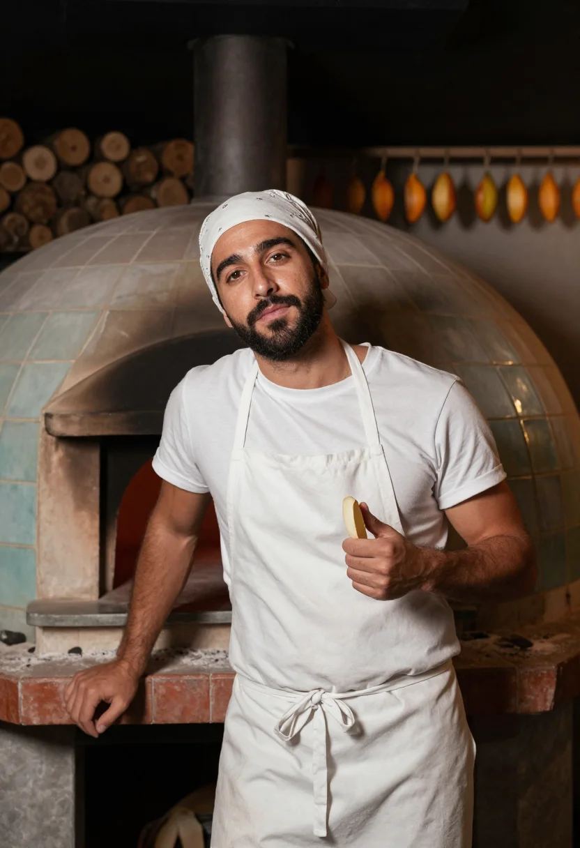AI pizzaiolo napoli sample — portrait of a man, half-length portrait of a Neapolitan man
