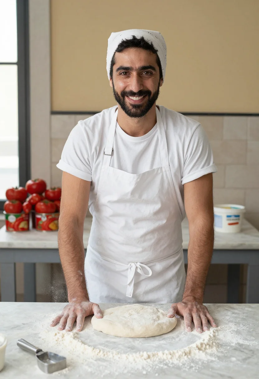 AI pizzaiolo napoli sample — portrait of a man, half-length portrait of a Neapolitan man