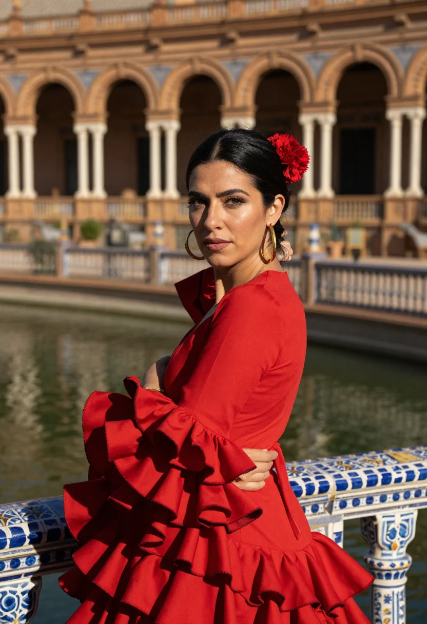 AI plaza de espana sample — portrait of a woman, half-length portrait of a Southern-Euro