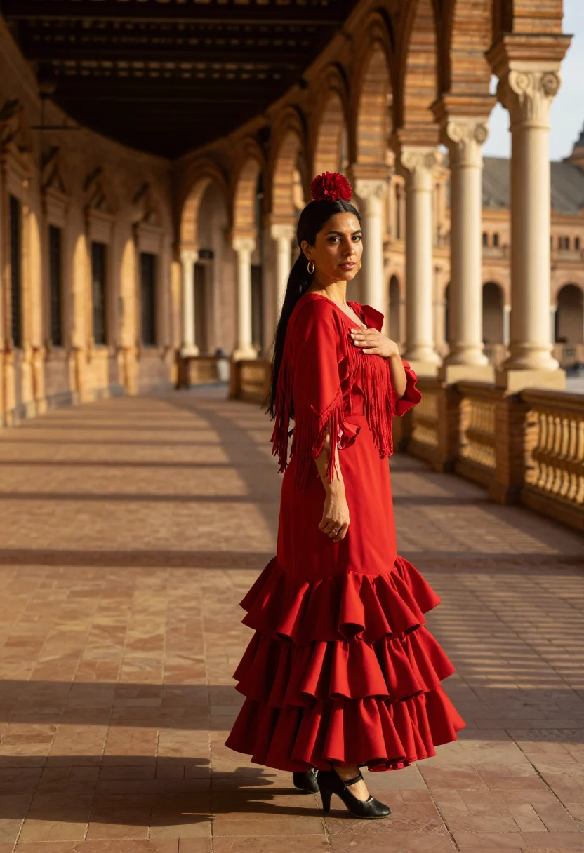 AI plaza de espana sample — portrait of a woman, full-length portrait of a Southern-Euro