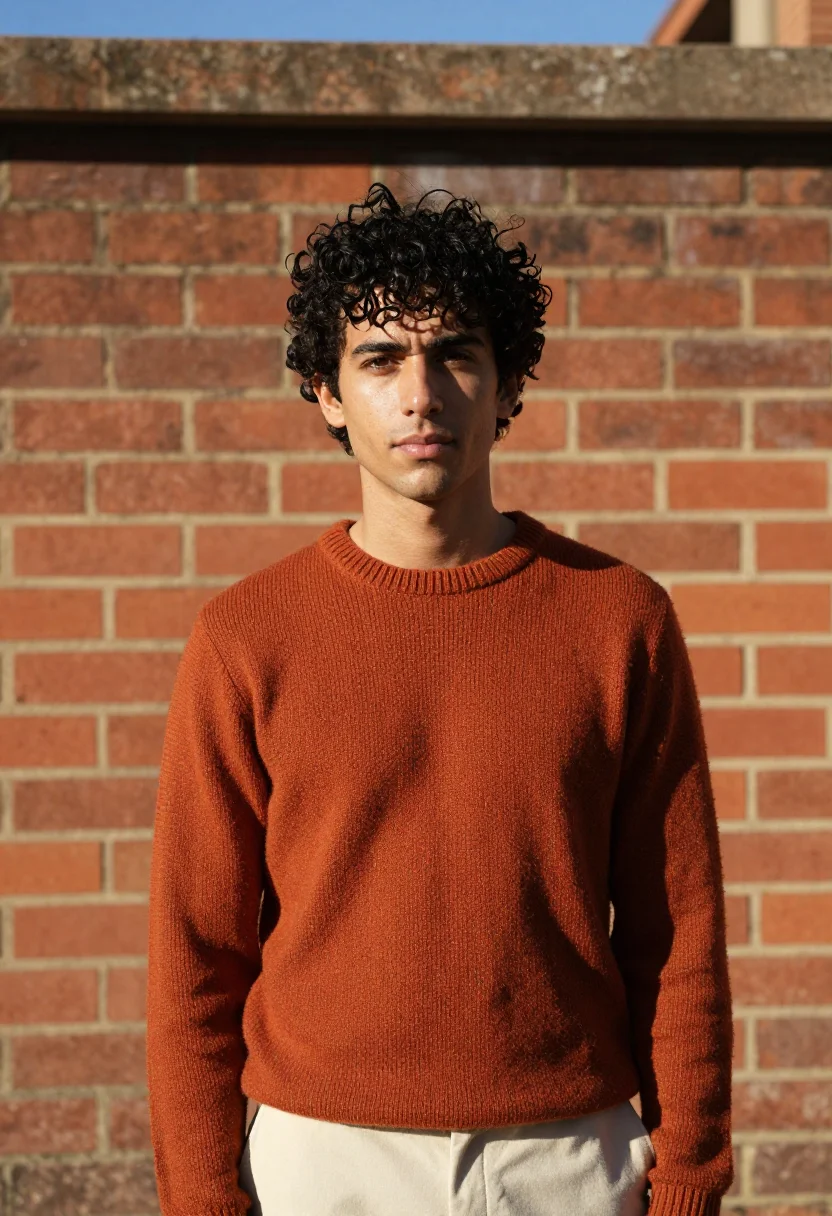 AI poblenou backend terracotta sky sample — portrait of a man, a Catalan man in his early thirties with