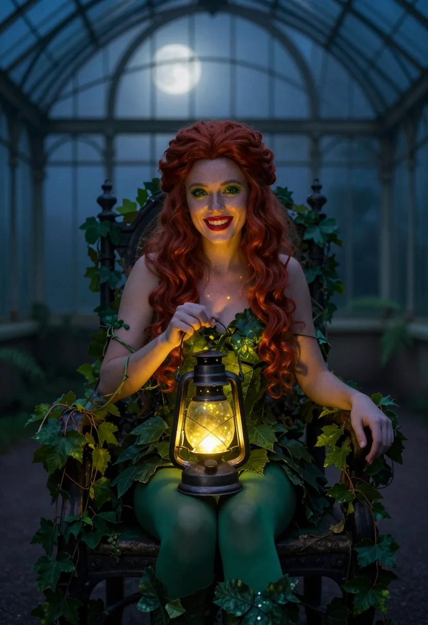 AI poison ivy sample — portrait of a woman, half-length portrait of a Western-Europ
