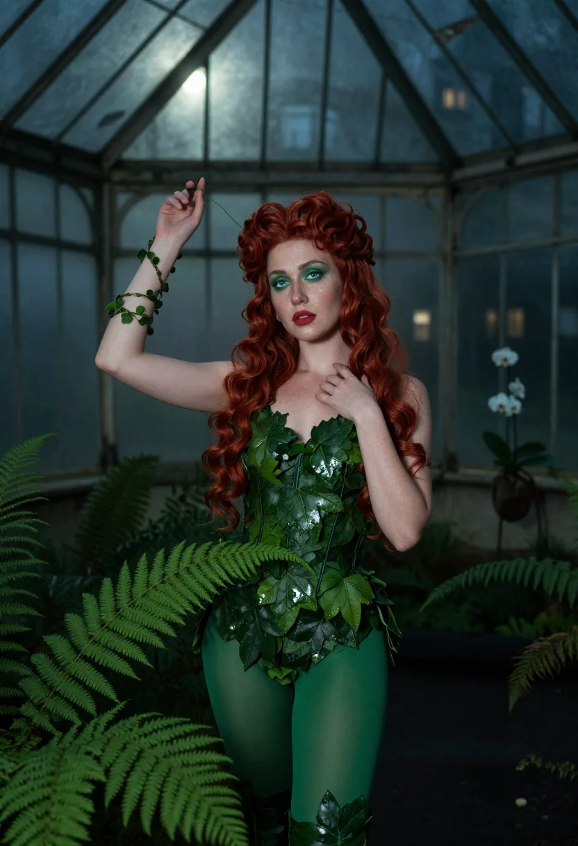 AI poison ivy sample — portrait of a woman, half-length portrait of a Western-Europ