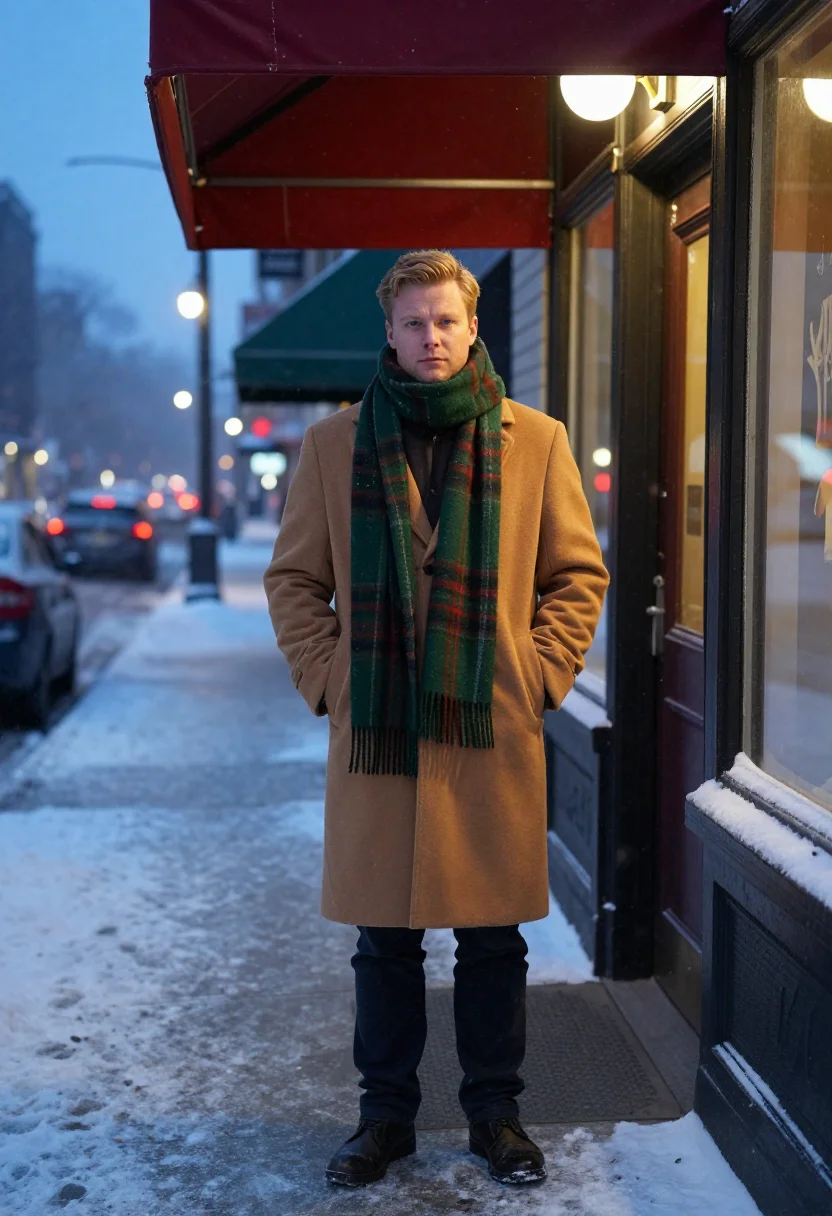 AI polo bar christmas sample — portrait of a man, full-length portrait of a Scandinavian ma
