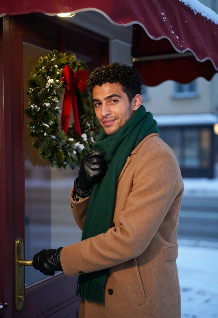 AI polo bar christmas sample — portrait of a man, three-quarter-length portrait of an Itali
