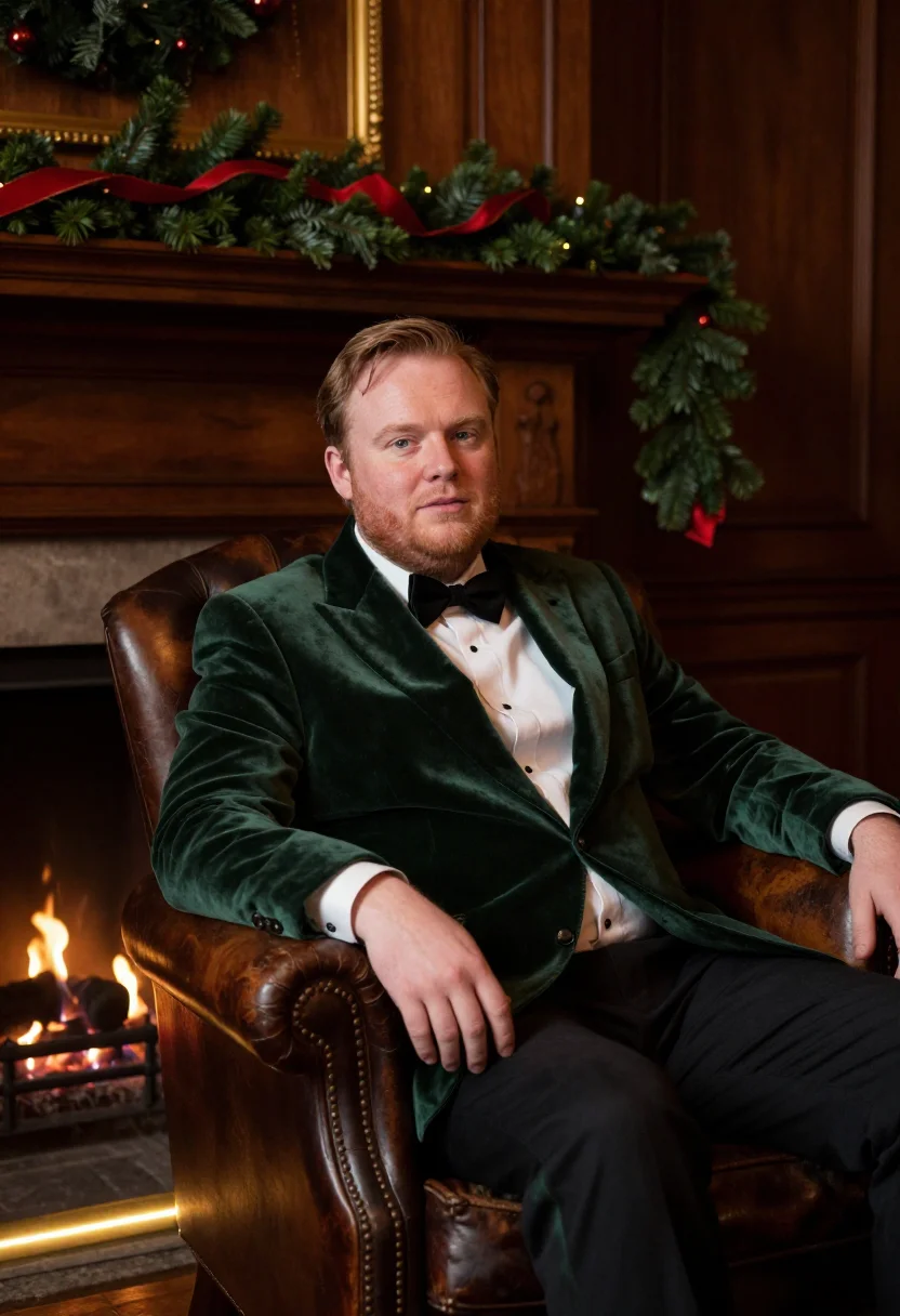 AI polo bar christmas sample — portrait of a man, half-length portrait of an Irish man in h