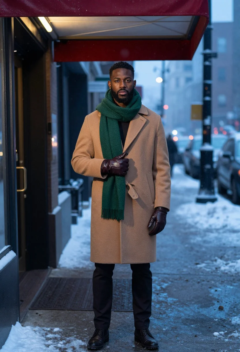 AI polo bar christmas sample — portrait of a man, full-length portrait of an African-Americ