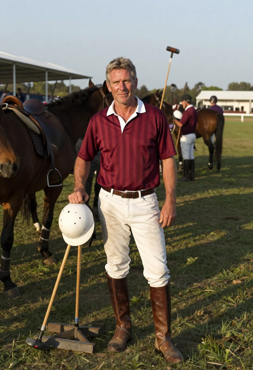 AI polo match sample — portrait of a man, full-length portrait of a Western-Europea