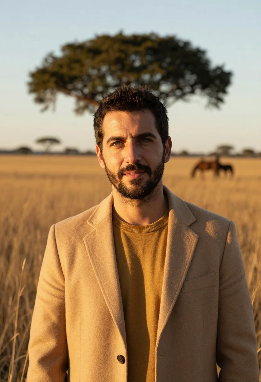 AI porto alegre gaucho estate director pampa gold sample — portrait of a man, an Argentine estate director of Basque de
