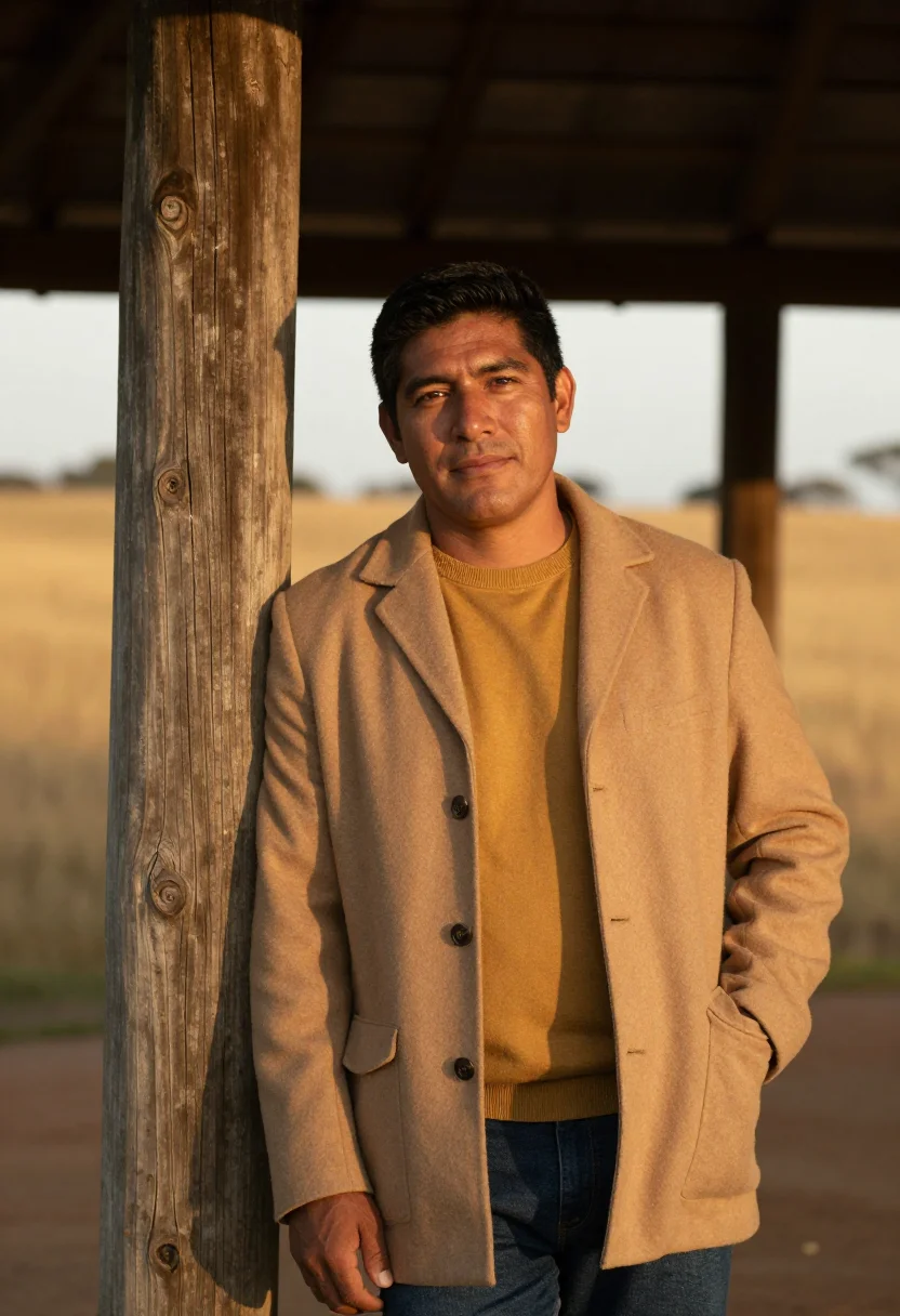 AI porto alegre gaucho estate director pampa gold sample — portrait of a man, a mestizo gaúcho estate director in his l