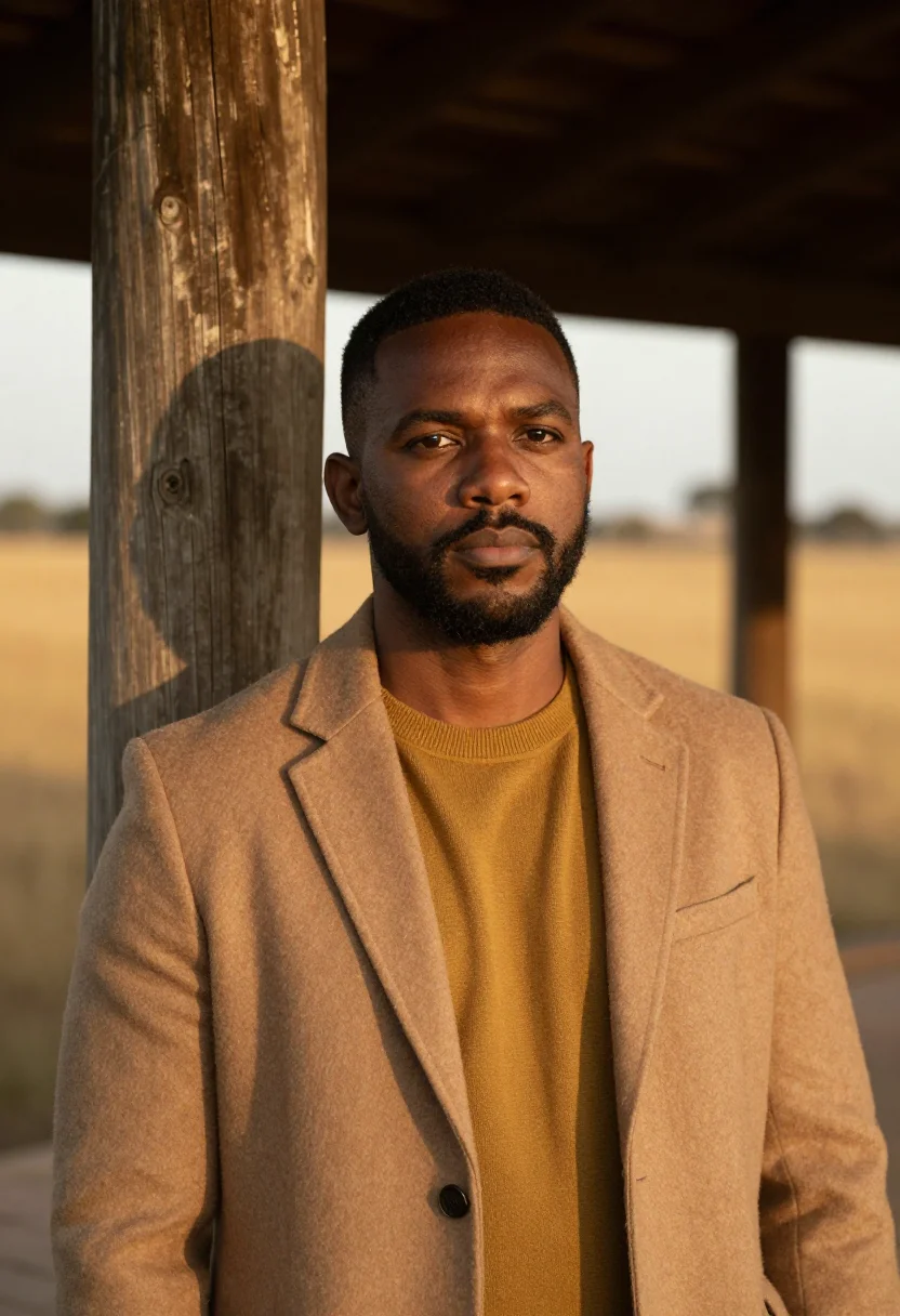 AI porto alegre gaucho estate director pampa gold sample — portrait of a man, an Afro-Brazilian estate director in his