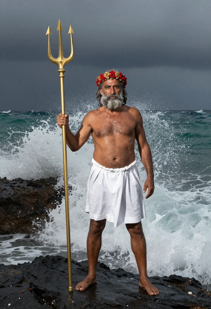 Example portrait from the AI Poseidon — Free Preview, Train Once