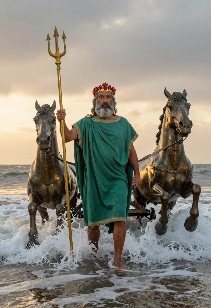 AI poseidon sample — portrait of a man, full-length portrait of a Greek man in hi